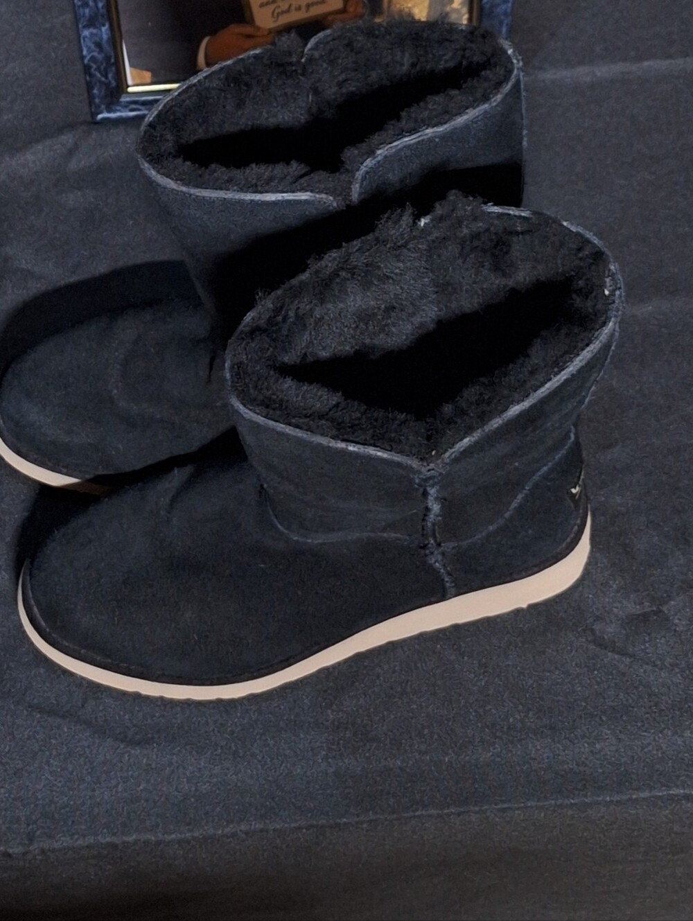 Koolaburra by UGG Black Suede Faux Fur Lined Winter Boots
